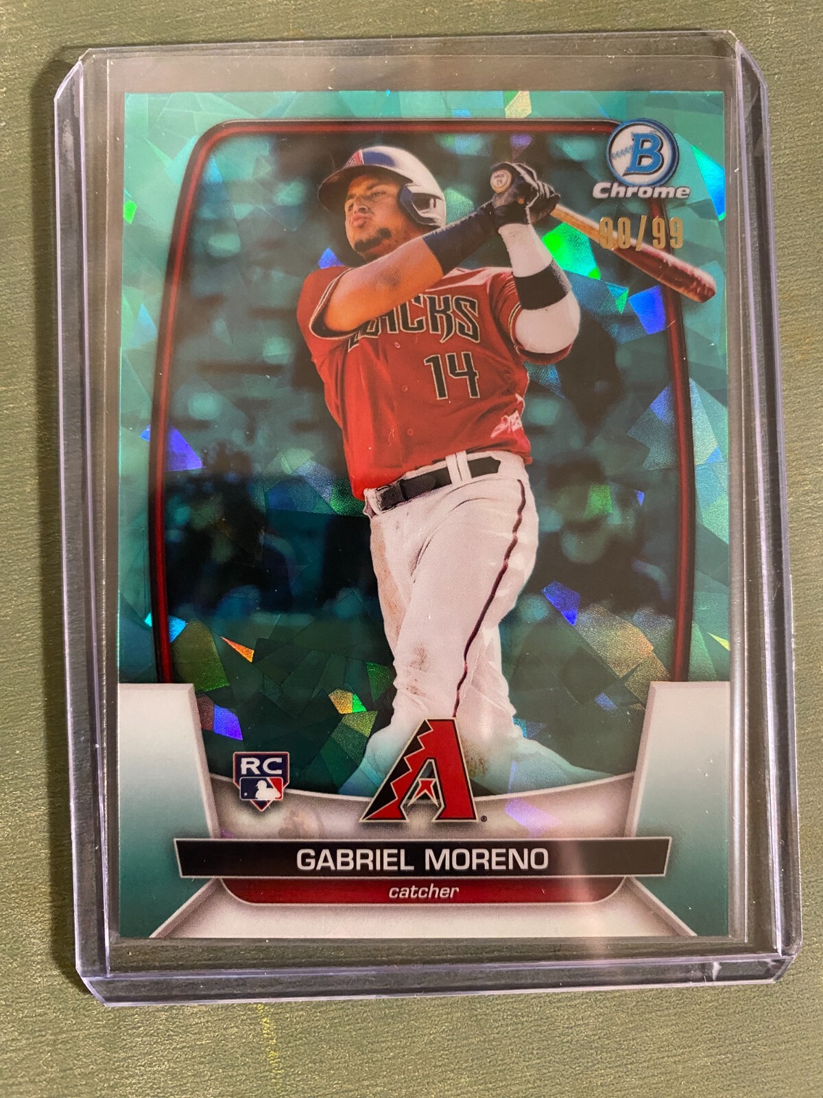 2023 Bowman Chrome Sapphire Gabriel Moreno RC Rookie #90/99 Aqua Diamondbacks 59