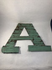 Letter A Green Galvanized Steel Wall Hanging Decorative "A" Rustic Wall Dec r