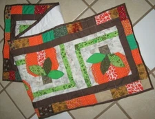 Handmade Long Patchwork Autumn Pumpkins Table Runner 17" x 54"