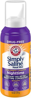 Simply Saline Plus Nighttime Nasal Mist Eucalyptus Extra Strength 4.6 oz