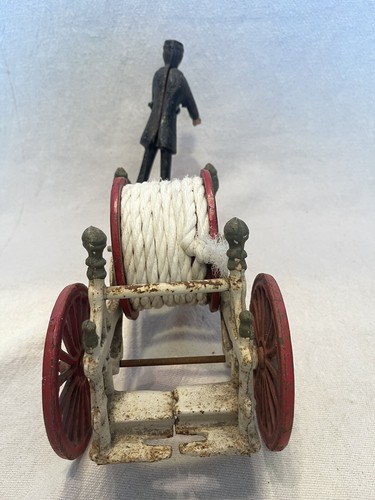 Vintage Lot Cast Iron Fire Hook & Ladder Fire Truck-2 & 3 Horse Drawn Wagons - Picture 14 of 24