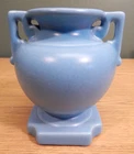 ART DECO VINTAGE DOUBLE HANDLE BLUE STANGL 4" VASE