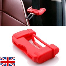 Car Seat Belt Buckle Silicone Covers Clip Anti-Scratch Cover Accessories Red UK