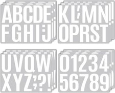 15 Sheets 4 Inch Self Adhesive Vinyl Letters and Numbers Stickers, White