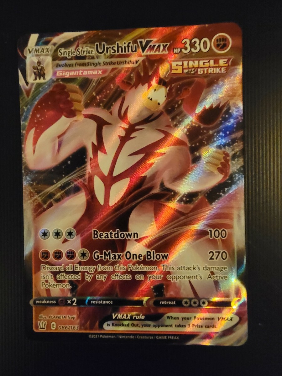 Single Strike Urshifu VMAX 86/163 Ultra Rare Battle Styles Pokémon TCG NM Single Strike Urshifu VMAX 86/163 Ultra Rare Battle Styles Pokémon TCG NM