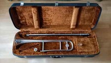 Old Silver-plated Amati trombone Bb Czechoslovakia