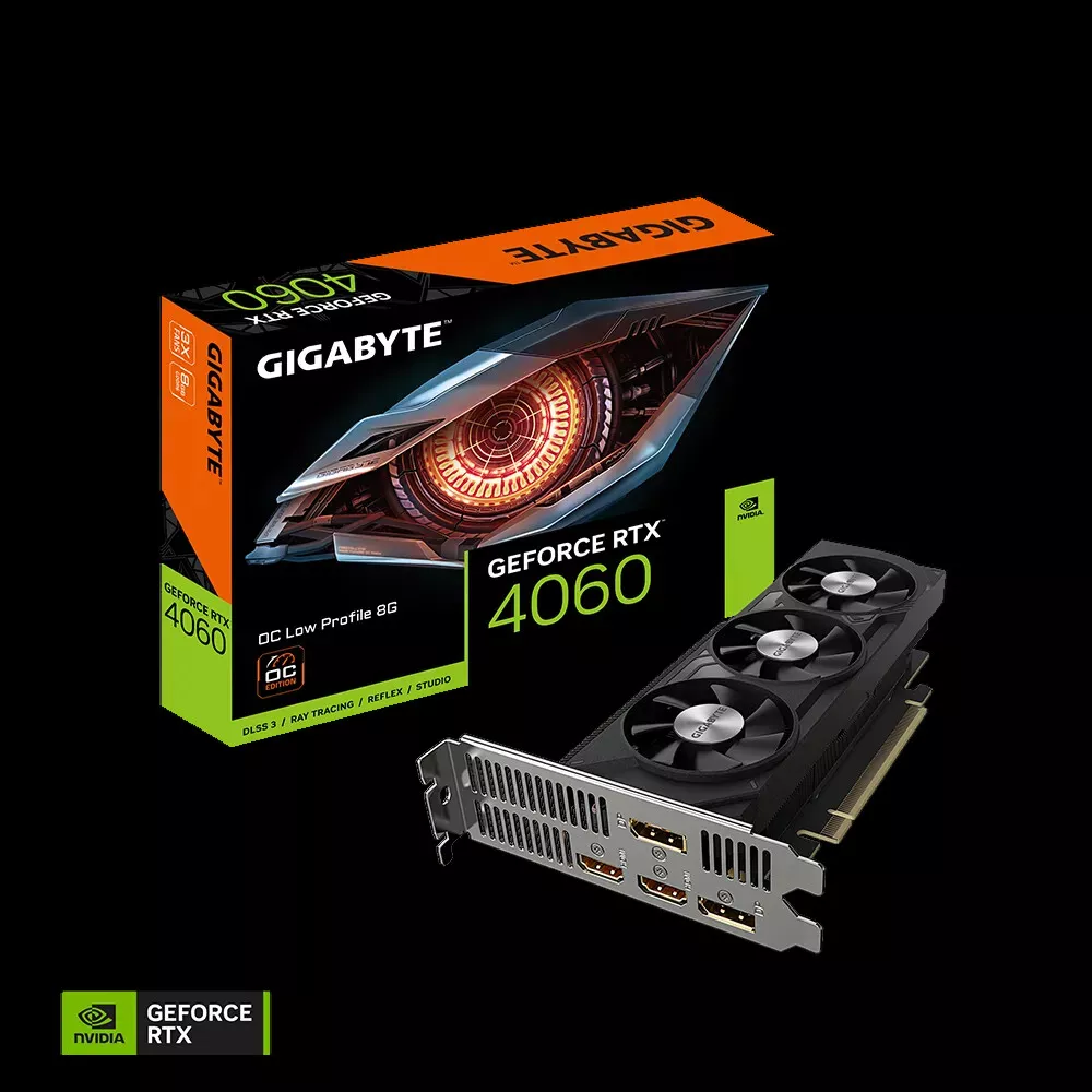 Gigabyte GeForce RTX 4060 8 GB GDDR6 OC GV-N4060OC-8GL low profile graphics  card