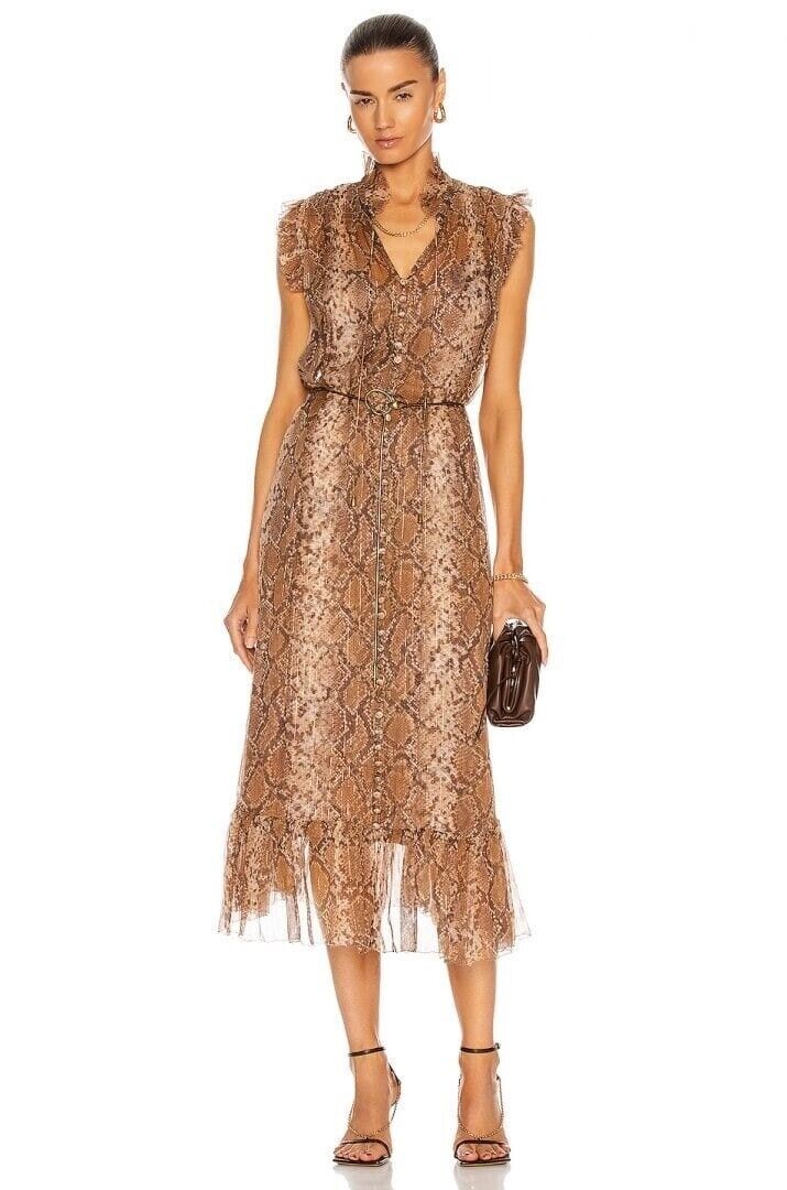 Zimmermann RARE Wild Botanica Python Silk Midi Dr… - image 1