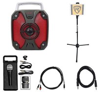 Rockville ROCKBOX 6.5" Rechargeable Bluetooth Karaoke Speaker Mic Device Stand
