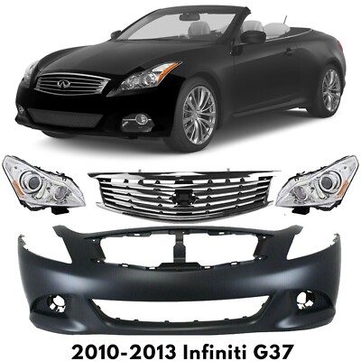 Front Bumper Cover & Grille Assembly Kit For 2010-2013 Infiniti G37