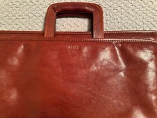 Vintage Jack Georges Leather Sienna Cherry Briefcase Messenger Hand Made