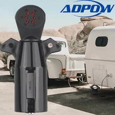 7 Way RV Blade Trailer Light Wiring Tester Hitch LED Connector Adapter Pin Plug