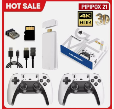 Video Game Console Retro 30000+ Games TV Stick 128G 4K HDMI 2Wireless Controller