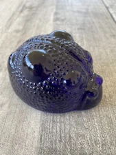 Blenko Glass Ladybug Figurine Paperweight - Cobalt