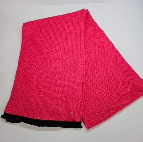 NEU Kate Spade feine Stärke Jersey Strick Schalldämpfer Schal rosa Wirbel/schwarz Wollmischung - Bild 2 von 6