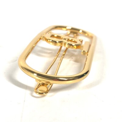 BURBERRY TB logo hair accessories hair pin Barrette Metal Gold Unused Chanel Metal Denim CC Hair Clip Barrette Blue Gold 1884508  main image 4
