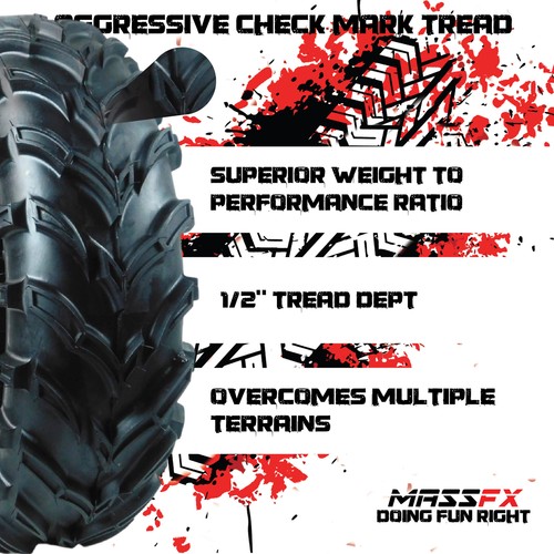 MASSFX 25x8-12 Front Tires for ATV, UTV, & SxS-6-Ply w/ 1/2" Tread Depth (2-pk) - Bild 4 von 9