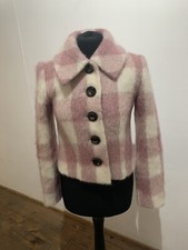 Orla Kiely Brushed Check Jacket Pink Cream Uk8