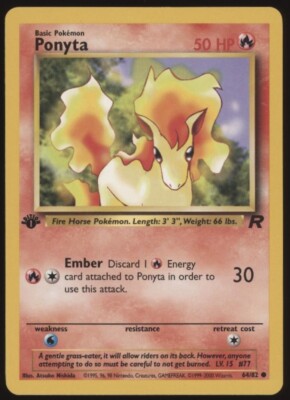 1st Ed Ponyta Non-Holo WOTC Pokemon Card 64/82 Rocket Set NM/MT
