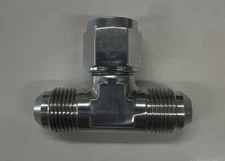 X578P -8AN / "T" Coupler 8T fitting / T swivel  w/ swivel on side Polished Alu