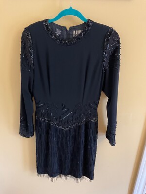 FABRICE Silhouette sequin and bugle beads black dress Size 8.. Beautiful! | eBay FABRICE Silhouette sequin and bugle beads black dress Size 8.. Beautiful! | eBay