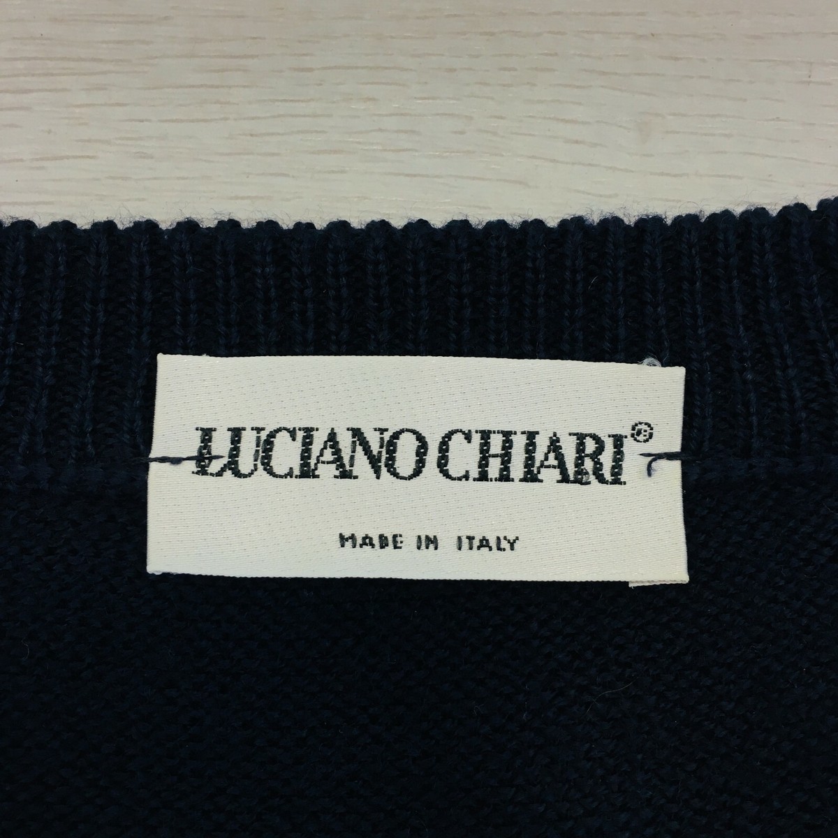 LUCIANO CHIARI Vintage Cosby 90s Dark Blue Sweater Jumper EUR 56 