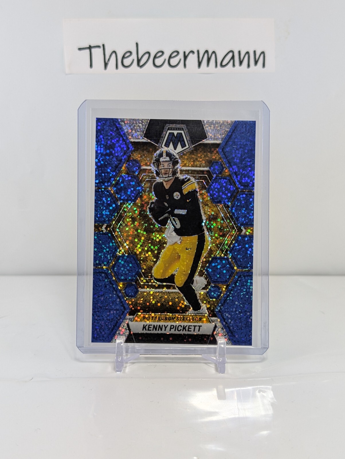 2023 Panini Mosaic Kenny Pickett Blue Sparkle /96 #201 Philadelphia Eagles