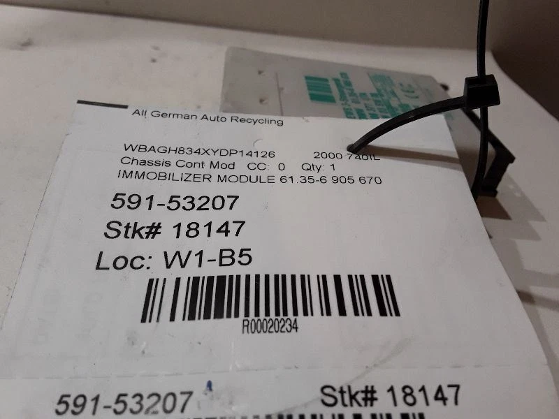 96 97 98 99 00 01 BMW 740I 740IL 750I MÓDULO DE CONTROL ANTIRROBO INMOVILIZADOR  Foto 3 de 4