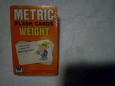 1978 METRIC FLASH CARDS WEIGHT,SEALED,Whitman 4596,farmer pipe,hectogram,system