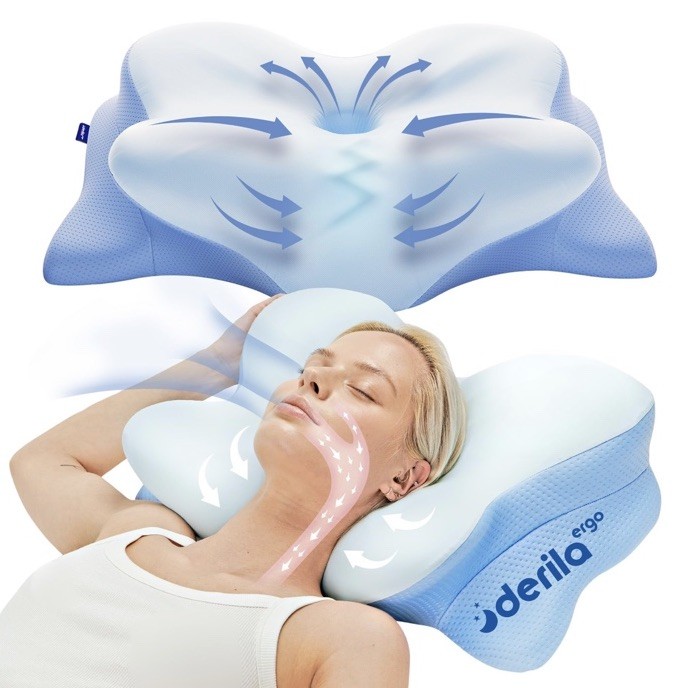 Derila Ergo Neck Pillow Contour  Standard Size Memory Foam Free Shipping!