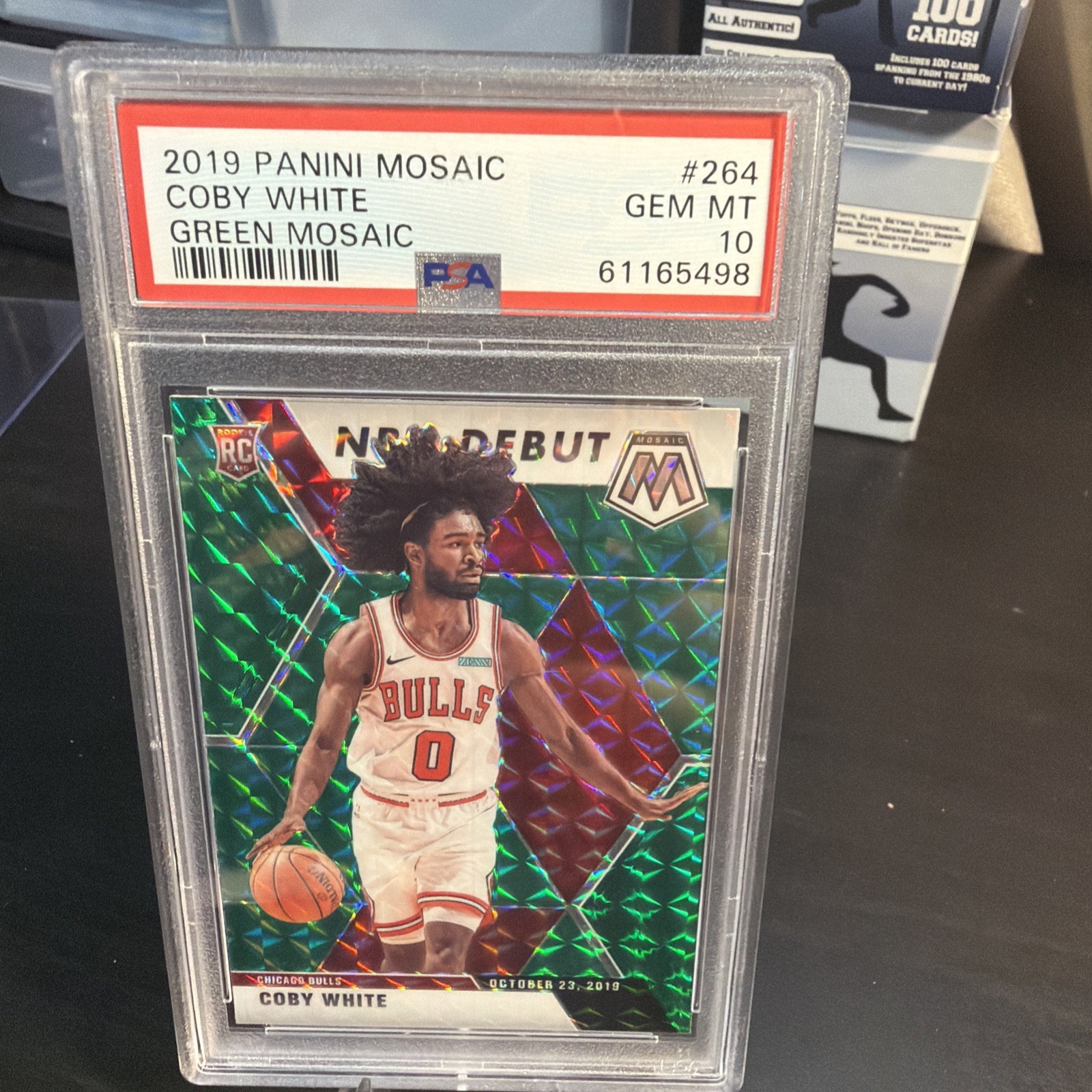 2019-20 Panini Mosaic - NBA Debut Coby White #264 Green Prizm (RC)