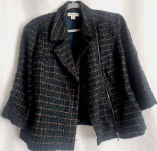Coldwater Creek Woman Blazer /Jacket P12 green multicolor metallic Tweed