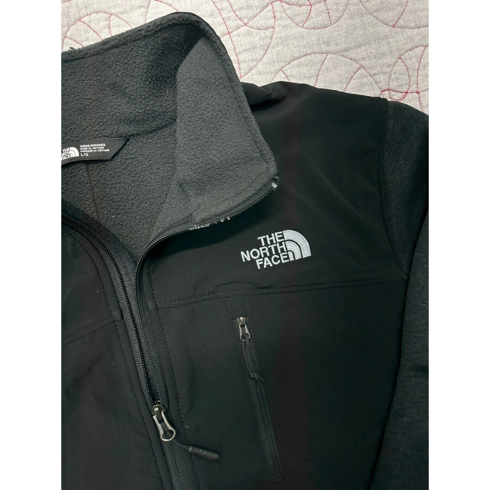 The North Face Full Zip Fleece Gray Black NF0A3LH6 / Mens Large Far North Fleece - product detail image 2