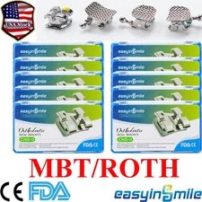 1/10pk Dental Orthodontic Brackets Mini Roth MBT 0.022" Slot Metal Ortho Braces 