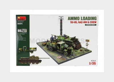 MINIART 36071 GAZ - SET MUNITION LADEDIORAMA - LKW MIT TANK SU-85 MIT MILITA