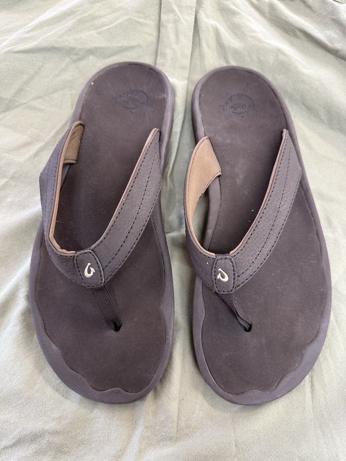 Ohana Olu’kai brown dark Java Beach sandals women’s size 10 Women’s Rubber Beach