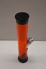 6" TRAVEL ACRYLIC STRAIGHT THUMB CARB HOOKAH WATER PIPE BONG ORANGE Plastic