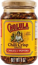 (Free Duty Tax) Cholula Chili Crisp Sauce, Chiles & Pepitas, Crunchy Topping