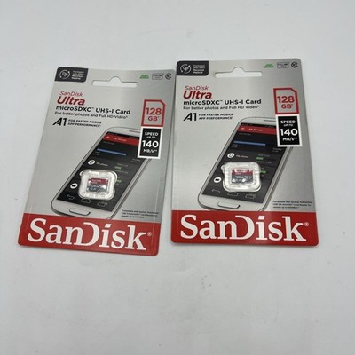 2 SanDisk 128GB micro SD SDXC memory Card 140MB/s Ultra 128G Class 10 UHS-1 A1