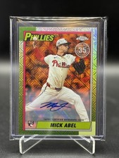 2025 Topps Update Mick Abel Orange Silver Pack Refractor Auto /25 Phillies