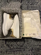 Alexander McQueen Oversized Sneaker White Gold Size 43 US 10 Box Tag Papers