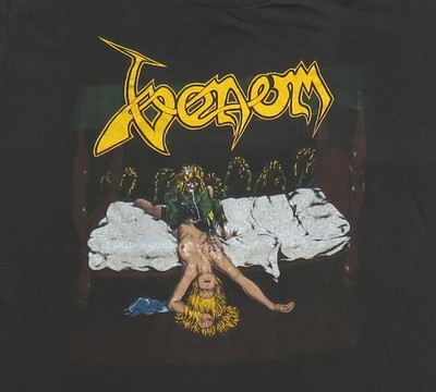 Venom Vintage T Shirt 1986 USA Tour Dates Nightmare EP Cover Black