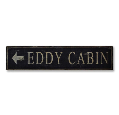 Custom Cabin Directional Arrow Sign - Rustic Hand Made Vintage Wooden