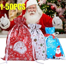 50X Extra Large Christmas Sacks Reusable Drawstring Wrap Present Gift Party Bags