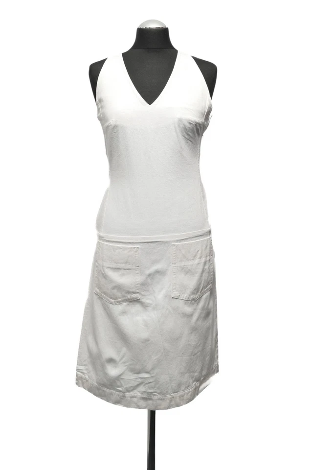 HUGO BOSS Trägerkleid Kleid Ampere 36 weiß uni Schnürung 100% Baumwolle - Bild 1 von 4