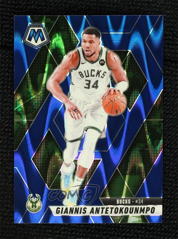2024-25 Panini Mosaic Seismic Blue Prizm 131/149 Giannis Antetokounmpo #13 1mc5