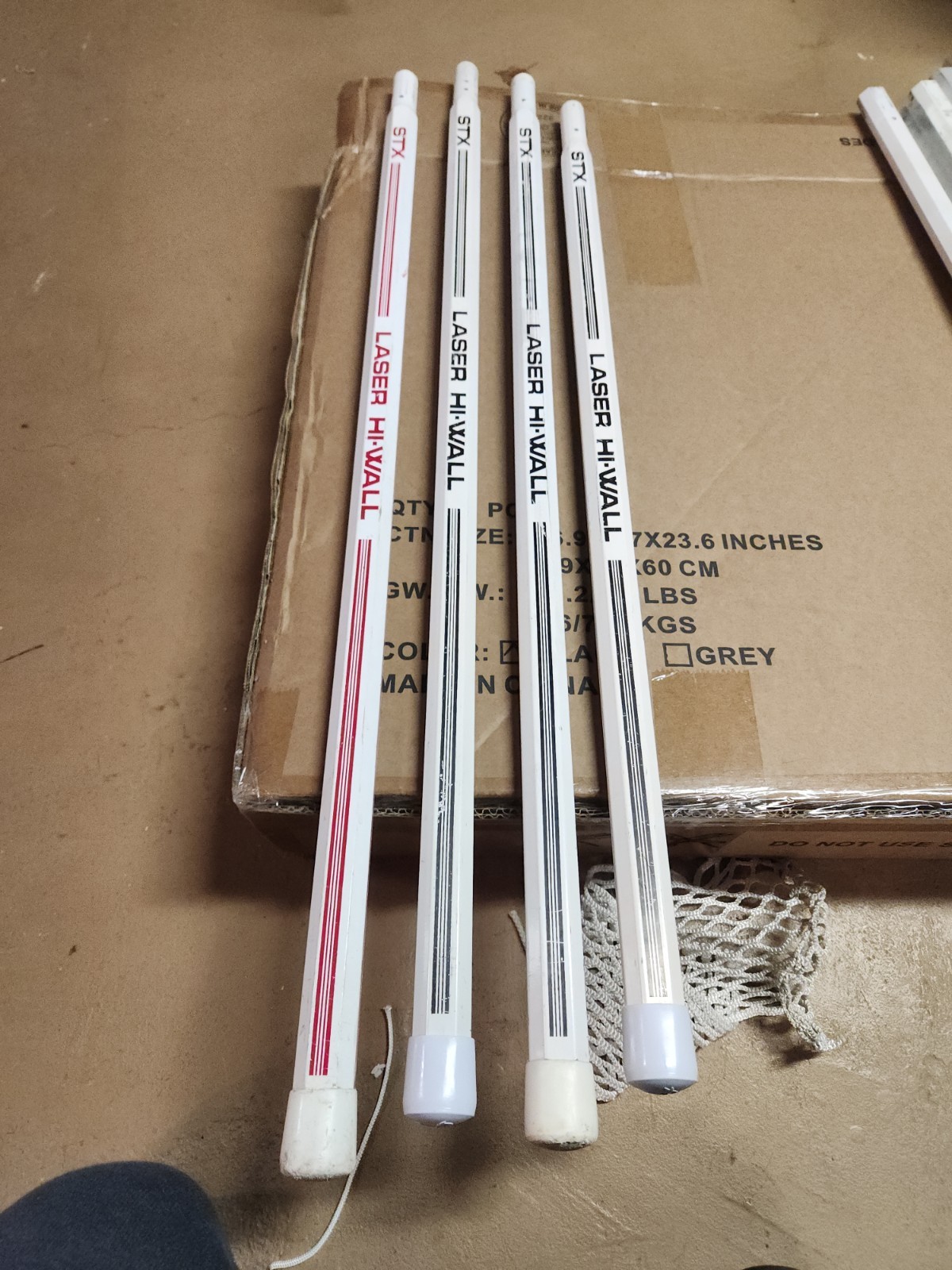 Lot Of 4 Vintage STX LASER Hi-Wall Lacrosse Shafts With The Rounded Throat.