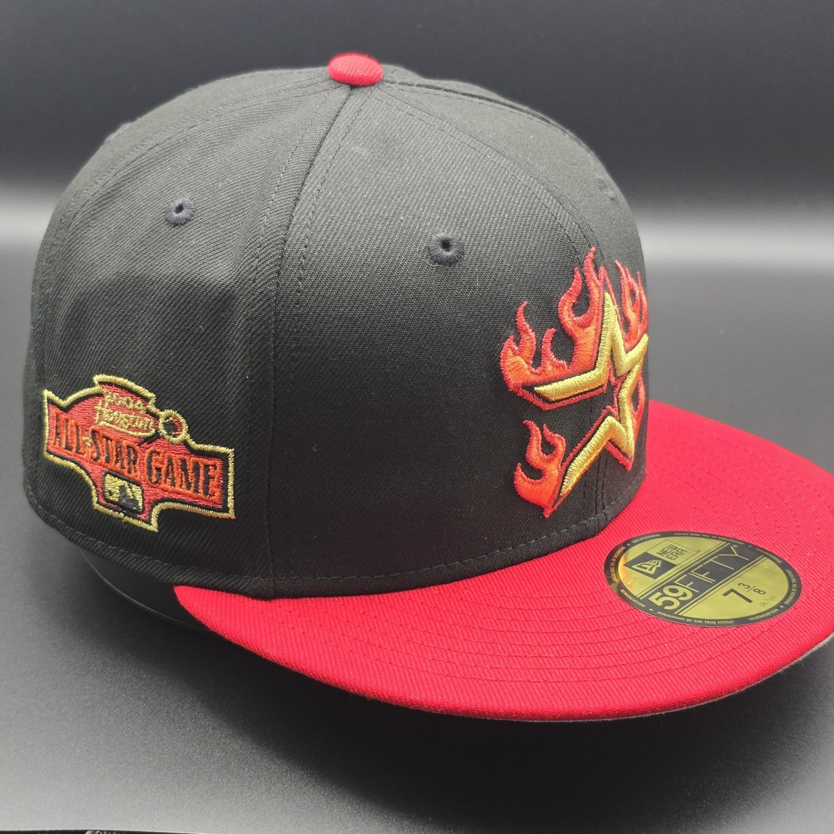 NEW ERA EXCLUSIVE HOUSTON ASTROS 7 3/8s FITTED BALLCAP RED FLAME