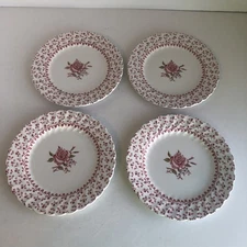 4 Johnson Bros. Rose Bouquet 6 1/4" Bread/Dessert Plates Lot England Vintage