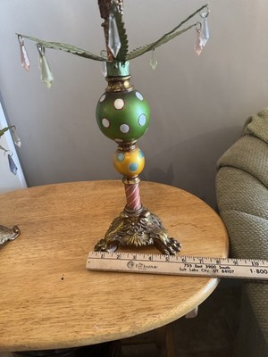 Vintage Ganz Bella Casa Palm Tree Dangling Prism Sphere Multicolor candle holder